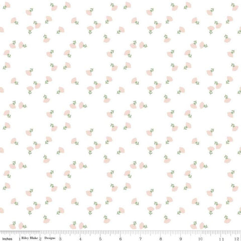 Hibiscus Ditsy C11544 White - Riley Blake Designs - Floral Flowers - Quilting Cotton Fabric