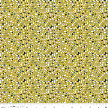 23" End of Bolt - CLEARANCE Hibiscus Confetti C11545 Citron - Riley Blake Designs - Colored Splotches - Quilting Cotton Fabric