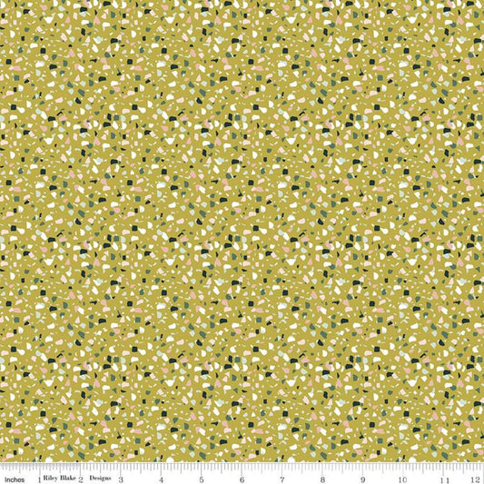 23" End of Bolt - CLEARANCE Hibiscus Confetti C11545 Citron - Riley Blake Designs - Colored Splotches - Quilting Cotton Fabric