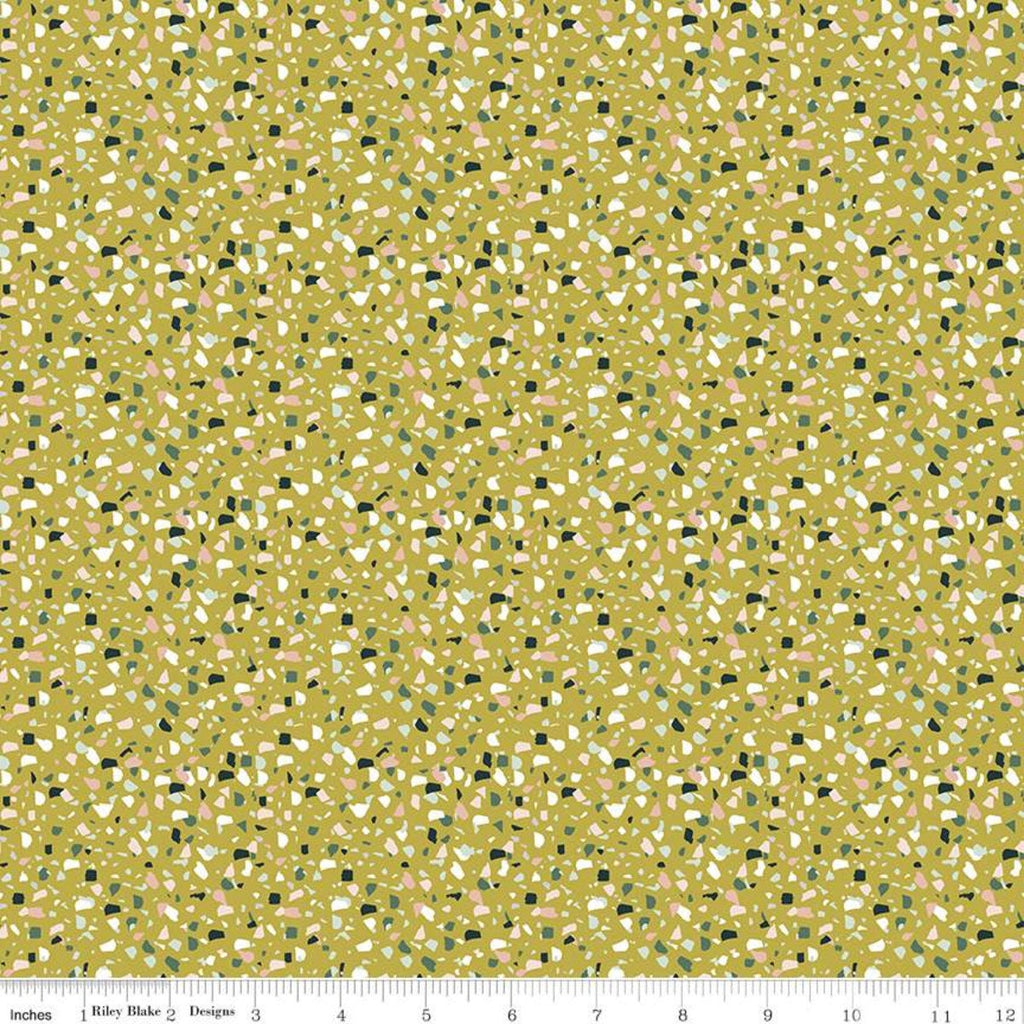SALE Hibiscus Confetti C11545 Citron - Riley Blake Designs - Colored Splotches - Quilting Cotton Fabric