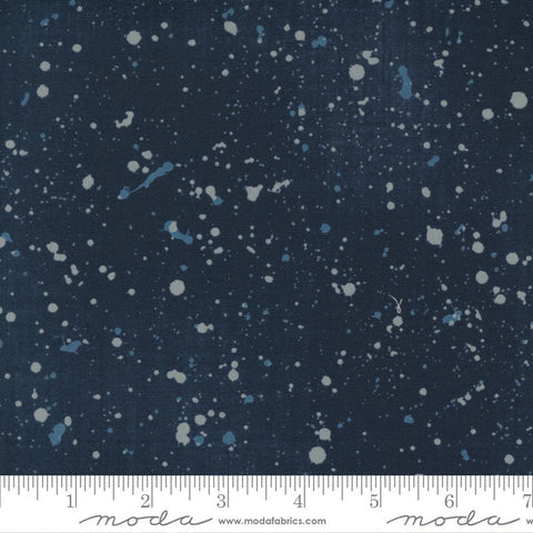 Fat Quarter End of Bolt - SALE Astra Infinity 16922 Eclipse - Moda Fabrics - Outer Space Paint Splatters Dark Blue - Quilting Cotton Fabric