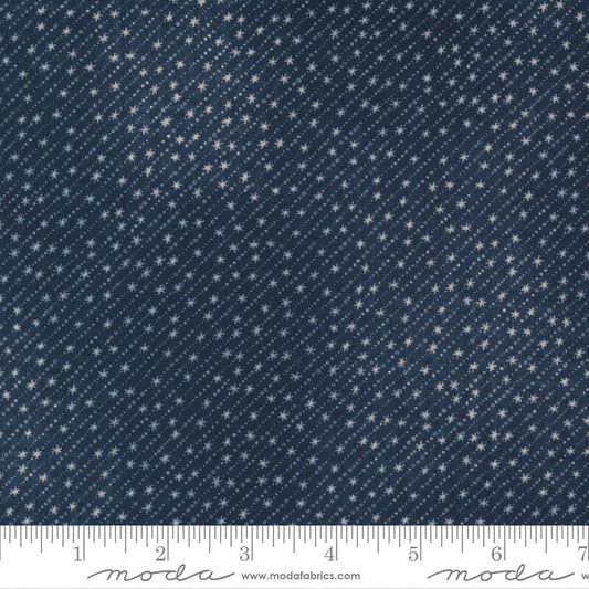 13" End of Bolt - SALE Astra Starlet 16924 Eclipse - Moda Fabrics - Outer Space Stars Diagonal Stripes Dark Blue - Quilting Cotton Fabric