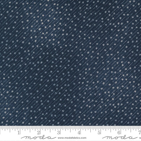 SALE Astra Starlet 16924 Eclipse - Moda Fabrics - Outer Space Star Stars Diagonal Stripes Dark Blue - Quilting Cotton Fabric