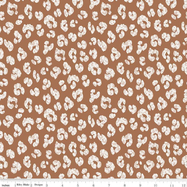 13" End of Bolt Piece - SALE The Waterhole Animal C11844 Rust - Riley Blake Designs - Floral-Filled Animal Prints - Quilting Cotton Fabric