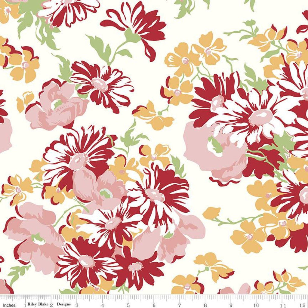 3 Yard Cut - SALE Cook Book WIDE BACK WB11776 Daisy - Riley Blake Designs - 107/108" Wide - Floral Flowers - Quilting Cotton Fabric