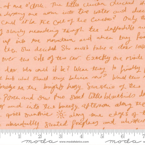 SALE Meander Story 24582 Blush - Moda Fabrics - Text Writing Handwriting - Quilting Cotton Fabric