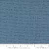 CLEARANCE Meander Story 24582 Indigo - Moda Fabrics - Text Writing Handwriting Blue - Quilting Cotton Fabric