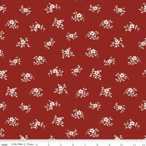 3 Yard Cut -  SALE Perennial WIDE BACK WB655 Barn Red - Riley Blake Designs - 107/108" Wide Floral Flowers - Quilting Cotton Fabric