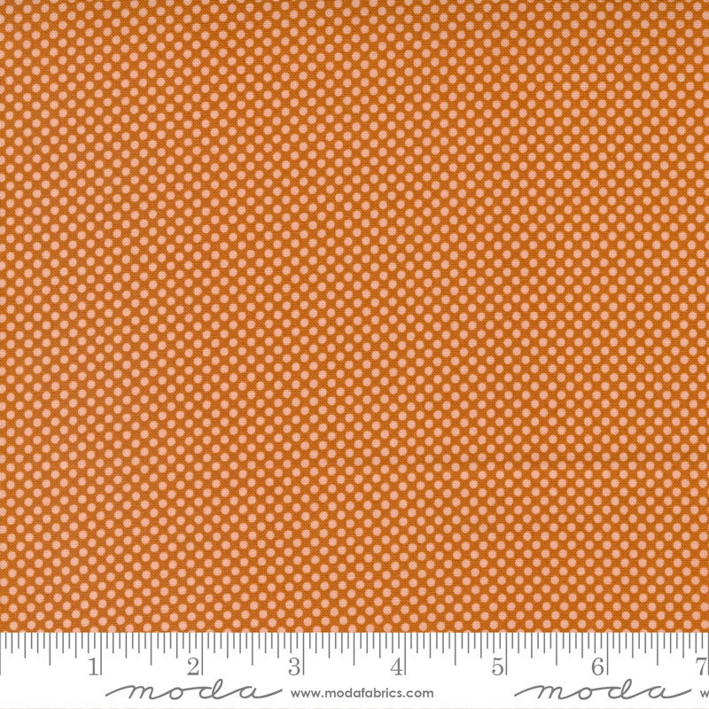 SALE Meander Dot 24585 Saddle - Moda Fabrics - Polka Dots Dotted Brown - Quilting Cotton Fabric
