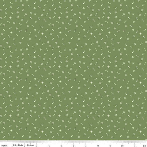 SALE On the Wind Geometric C11859 Clover - Riley Blake Designs - Arrows Swirls Green - Quilting Cotton Fabric