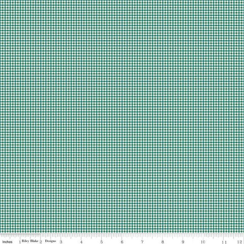 SALE Bee Plaids Harvest C12025 Jade by Riley Blake Designs - Small PRINTED Gingham Check - Lori Holt - Quilting Cotton Fabric