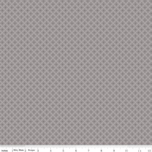 Bee Plaids Bushel C12030 Gray - Riley Blake Designs - Geometric Tone-on-Tone Dashed-Line Lattice - Lori Holt - Quilting Cotton Fabric