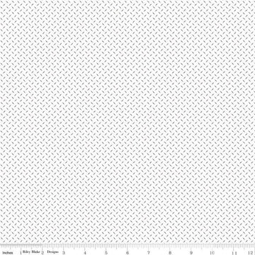 19" End of Bolt - SALE Bee Plaids Lattice C12038 Pebble - Riley Blake Designs - Dashes Dots on White - Lori Holt - Quilting Cotton Fabric