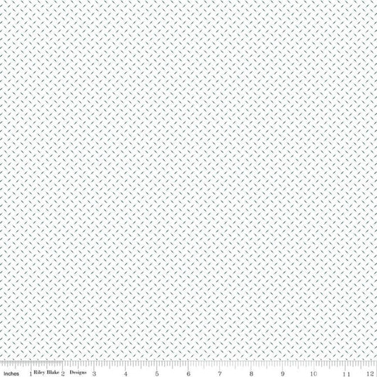 DEAL Bee Plaids Lattice C12038 Jade - Riley Blake Designs - Dashes Dots on White - Lori Holt - Quilting Cotton Fabric