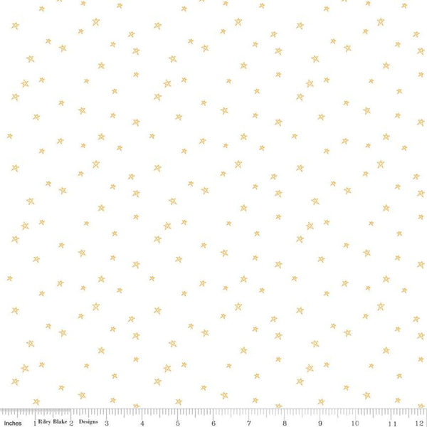 SALE Bee Plaids Farmhouse Star C12039 Daisy by Riley Blake Designs - Hand-Drawn Stars on White - Lori Holt - Quilting Cotton Fabric