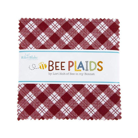 SALE Bee Plaids Charm Pack 5" Stacker Bundle - Riley Blake Designs - 42 piece Precut Pre cut - Lori Holt - Quilting Cotton Fabric