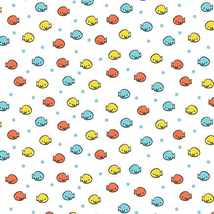 SALE Nautilus Fish in the Sea CX10401 White - Michael Miller Fabrics - Juvenile Children's Ocean Undersea - Quilting Cotton Fabric