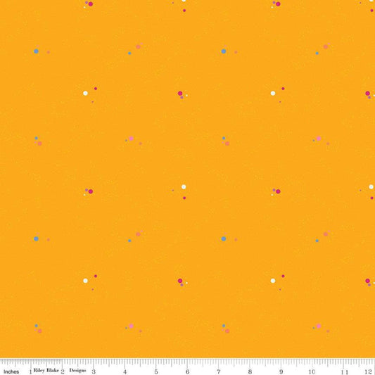 DEAL Colour Wall Dots C11592 Gold - Riley Blake Designs - Polka Dot Dotted Color Wall - Quilting Cotton Fabric