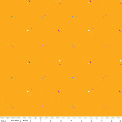 Colour Wall Dots C11592 Gold - Riley Blake Designs - Polka Dot Dotted Color Wall - Quilting Cotton Fabric