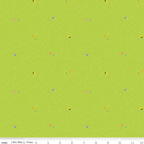 Colour Wall Dots C11592 Lime - Riley Blake Designs - Polka Dot Dotted Color Wall Green - Quilting Cotton Fabric