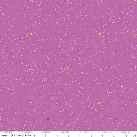 SALE Colour Wall Dots C11592 Violet - Riley Blake Designs - Polka Dot Dotted Color Wall Purple - Quilting Cotton Fabric