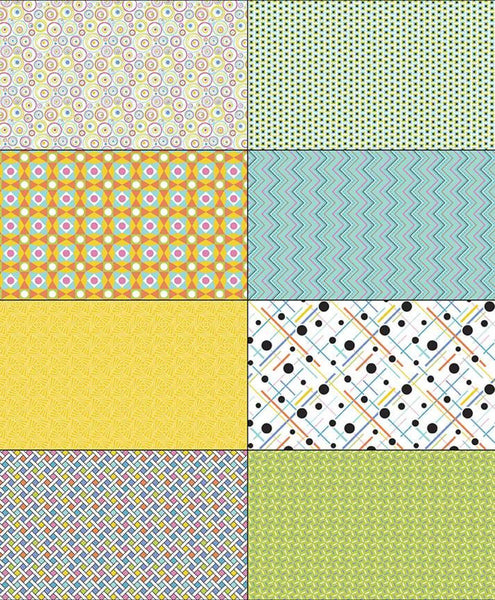 CLEARANCE Colour Wall Fat Eighth Panel FEP11593 Yellow by Riley Blake Designs - Geometric Fat Eights Eighths Color - Quilting Cotton Fabric