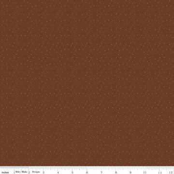 CLEARANCE Buttermilk Homestead Seeds C11652 Ginger - Riley Blake Designs - Tiny Leaves Leaf - Quilting Cotton Fabric