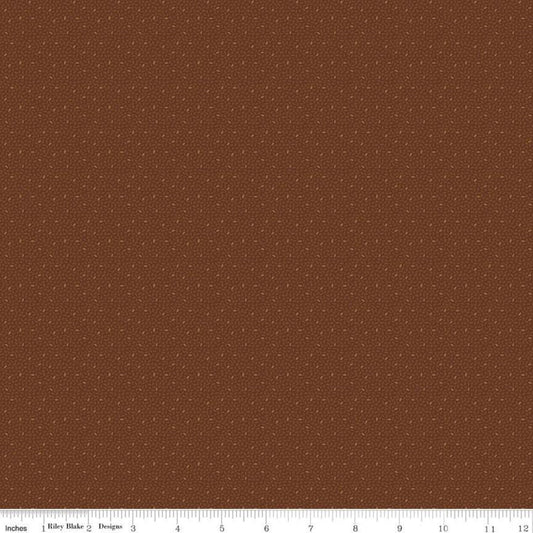 CLEARANCE Buttermilk Homestead Seeds C11652 Ginger - Riley Blake Designs - Tiny Leaves Leaf - Quilting Cotton Fabric