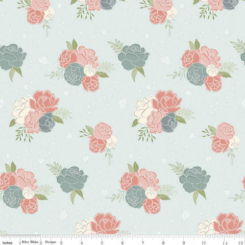 SALE Daybreak Main C11620 Mist - Riley Blake Designs - Floral Flowers - Quilting Cotton Fabric