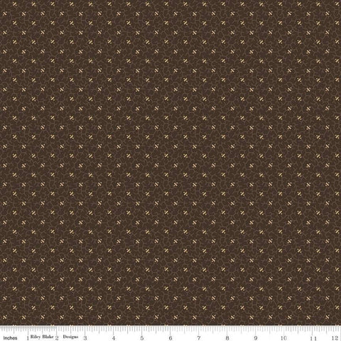 SALE Buttermilk Homestead Crackle C11660 Hickory - Riley Blake Designs - Division Symbol Crackle Lines - Quilting Cotton Fabric