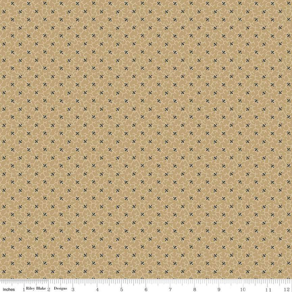 CLEARANCE Buttermilk Homestead Crackle C11660 Sand - Riley Blake Designs - Division Symbol Crackle Lines - Quilting Cotton Fabric