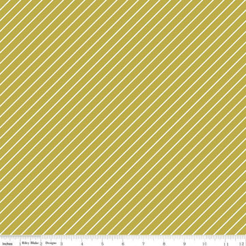 SALE Hibiscus Stripes Citron - Riley Blake Designs - Quilting Cotton Fabric