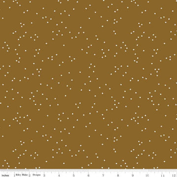 CLEARANCE Blossom C715 Cider - Riley Blake Designs - Floral Flowers White Confetti Blossoms - Quilting Cotton Fabric