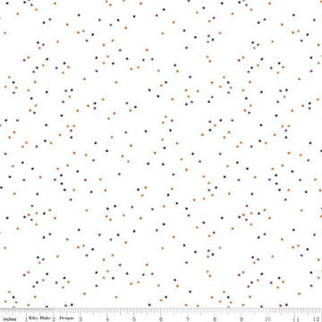 DEAL Blossom on White C730 Trick-or-Treat - Riley Blake Designs - Floral Flowers Tiny Confetti Blossoms Halloween - Quilting Cotton Fabric