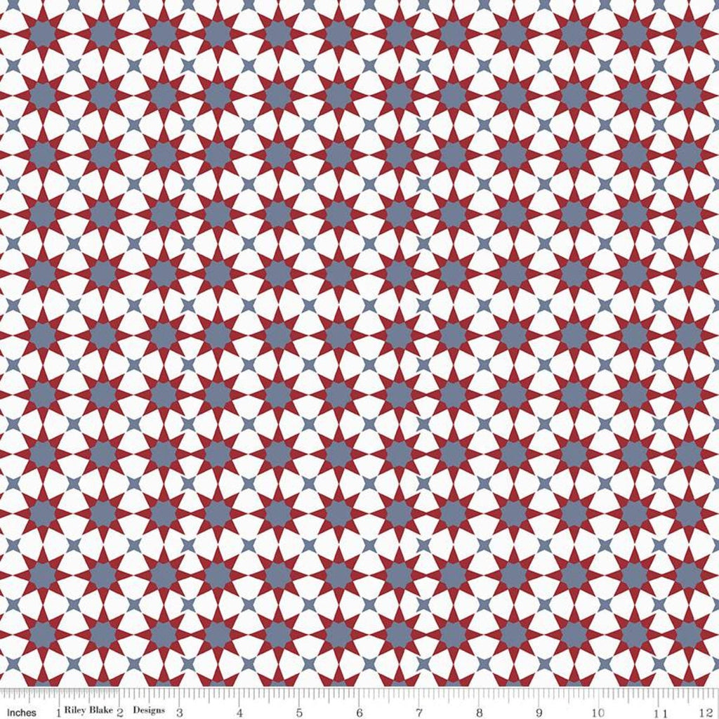 SALE American Dream Geometric C11934 Off White - Riley Blake Designs - Star Stars Independence Day Patriotic - Quilting Cotton Fabric