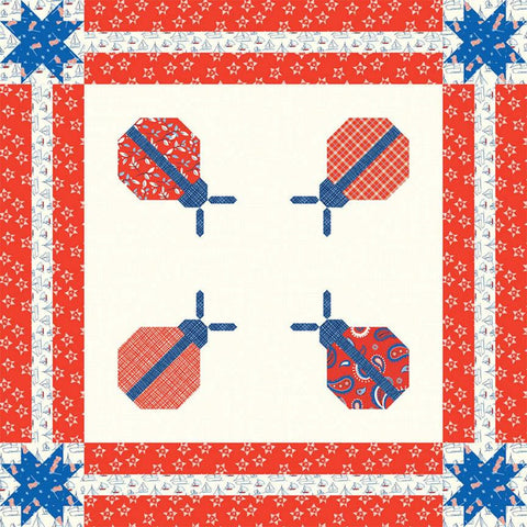 SALE Sandy Gervais Lady Luck Mat and Runner Pattern P157 - Riley Blake Designs - INSTRUCTIONS Only - Patriotic Ladybugs Red White and Bang