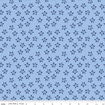 SALE Red White & Bang! Wonky Stars C11523 Blue - Riley Blake Designs - Patriotic Independence Day Star - Quilting Cotton Fabric