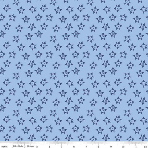 Red White and Bang! Wonky Stars C11523 Blue - Riley Blake Designs - Patriotic Independence Day Star - Quilting Cotton Fabric