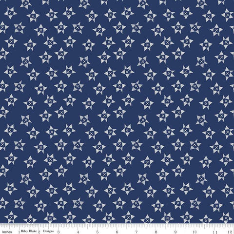 SALE Red White and Bang! Wonky Stars C11523 Navy - Riley Blake Designs - Patriotic Independence Day Star Blue - Quilting Cotton Fabric