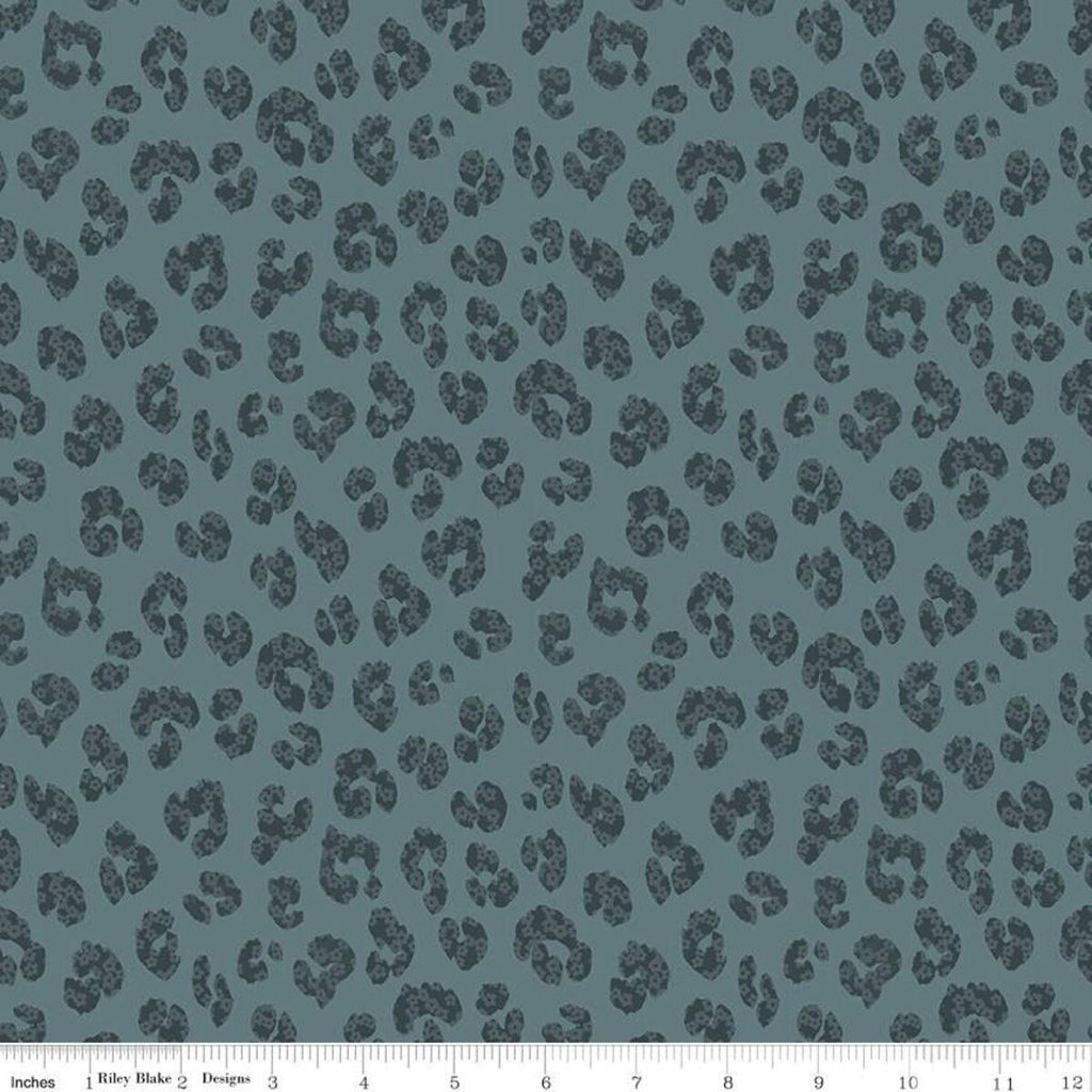 The Waterhole Animal C11844 Blue - Riley Blake Designs - Floral-Filled Animals Prints - Quilting Cotton Fabric