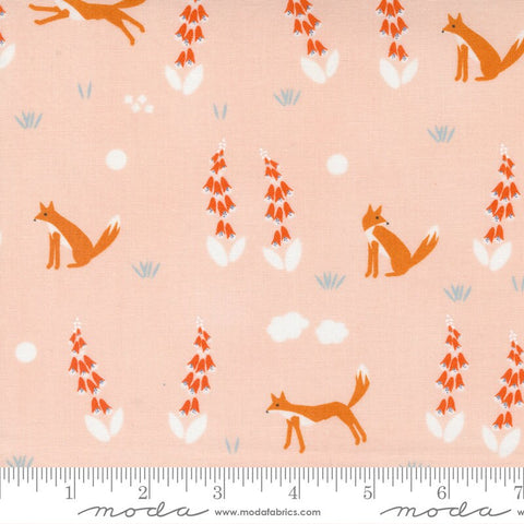 CLEARANCE Meander Foxes 24581 Blush - Moda Fabrics - Animals Fox Forest - Quilting Cotton Fabric