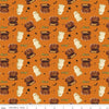 SALE Celebrate with Hershey Main C11980 Orange - Riley Blake Designs - Halloween Reese's Ghosts Jack-o-Lanterns - Quilting Cotton Fabric