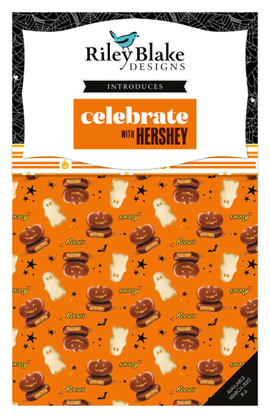Celebrate with Hershey Layer Cake 10" Stacker Bundle - Riley Blake - 42 piece Precut Pre cut - Halloween - Quilting Cotton Fabric