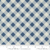 32" End of Bolt - Meander Picnic Check 24584 Indigo - Moda Fabrics - Diagonal Checks Checkered Grey Gray Blue - Quilting Cotton Fabric