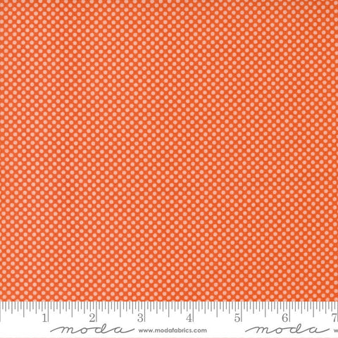 SALE Meander Dot 24585 Geranium - Moda Fabrics - Polka Dots Dotted Orange - Quilting Cotton Fabric