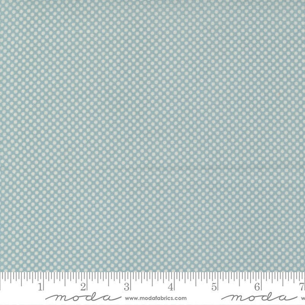 SALE Meander Dot 24585 Denim - Moda Fabrics - Polka Dots Dotted Blue - Quilting Cotton Fabric