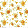 DEAL Golden Poppies Flowers C11801 White - Riley Blake Designs - Floral Flower - Quilting Cotton Fabric