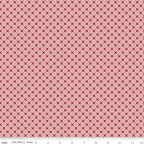 SALE Bee Plaids Orchard C12023 Coral by Riley Blake Designs - Diagonal Plaid - Lori Holt - Quilting Cotton Fabric