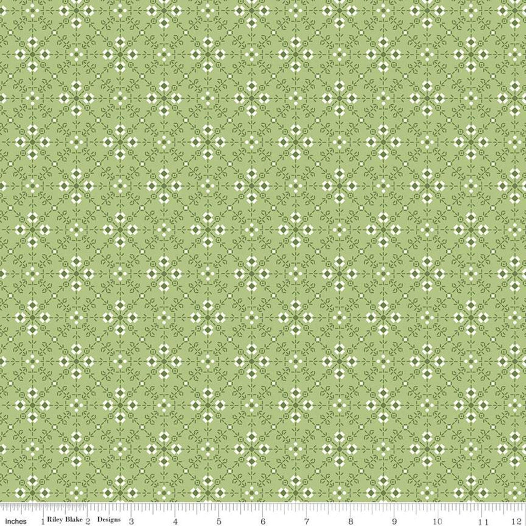 Bee Plaids Homemade C12029 Granny Apple by Riley Blake Designs - Geometric Floral - Lori Holt - Quilting Cotton Fabric