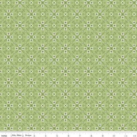 SALE Bee Plaids Homemade C12029 Granny Apple by Riley Blake Designs - Geometric Floral - Lori Holt - Quilting Cotton Fabric